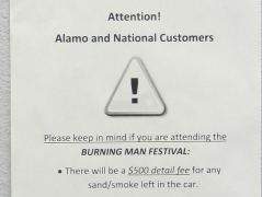 Warnung vor Verschmutzung des Autos bei Alamo in San Francisco
