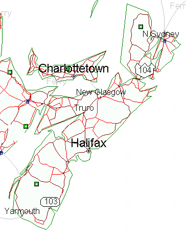 Karte von Nova Scotia und Prince Edward Island
