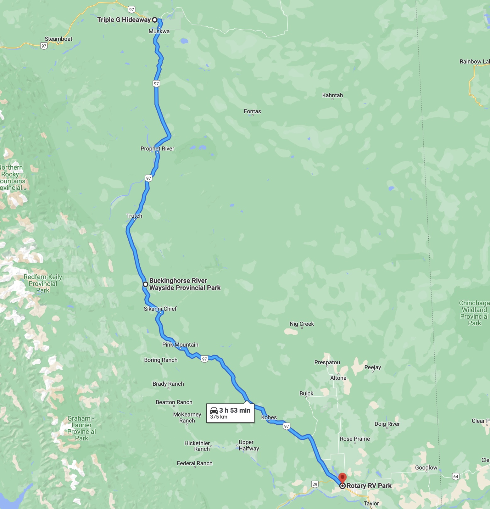Kartenausschnitt aus Google Maps