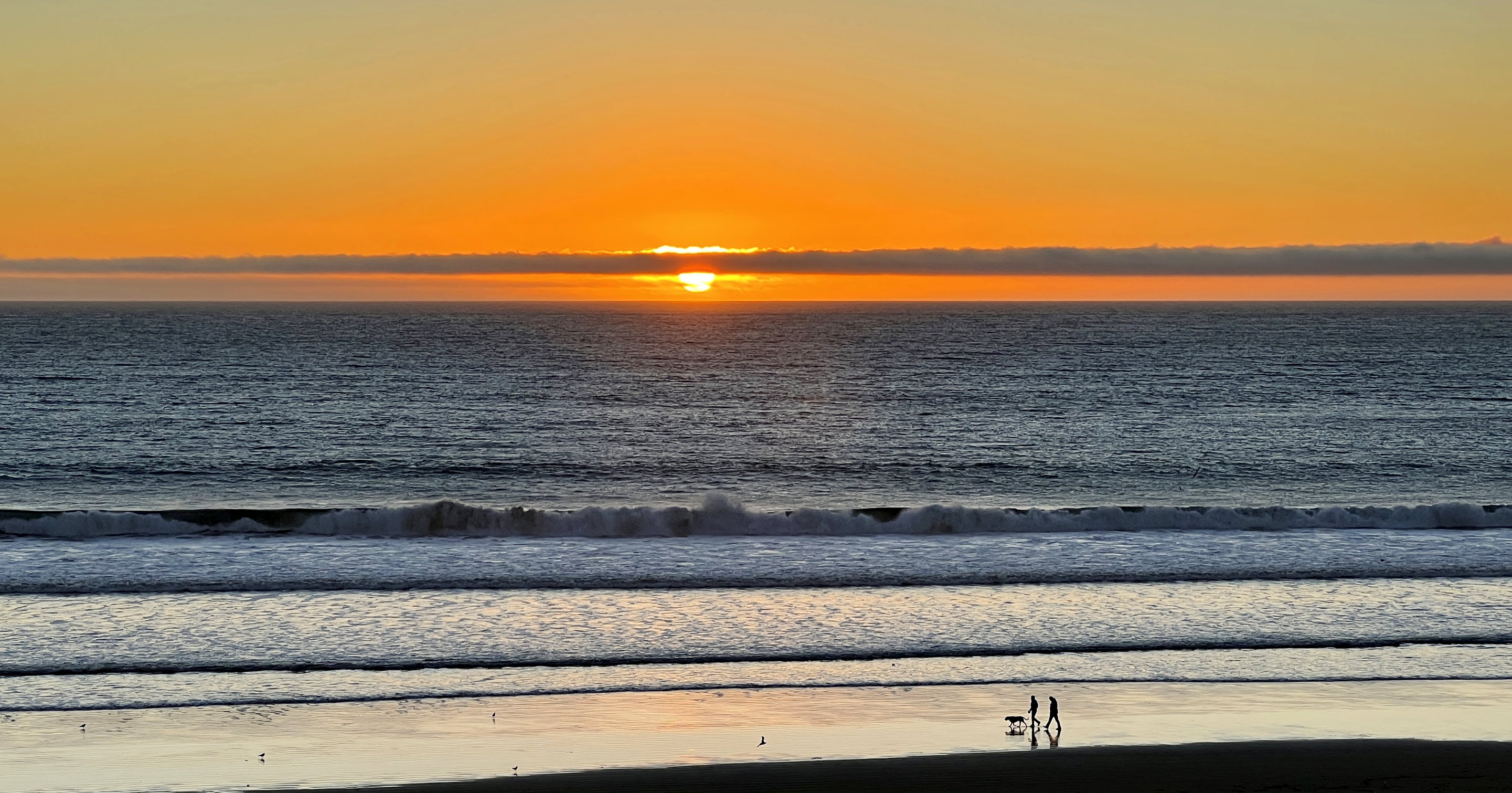 Sonnenuntergang zu Beginn des Januars in Pismo Beach