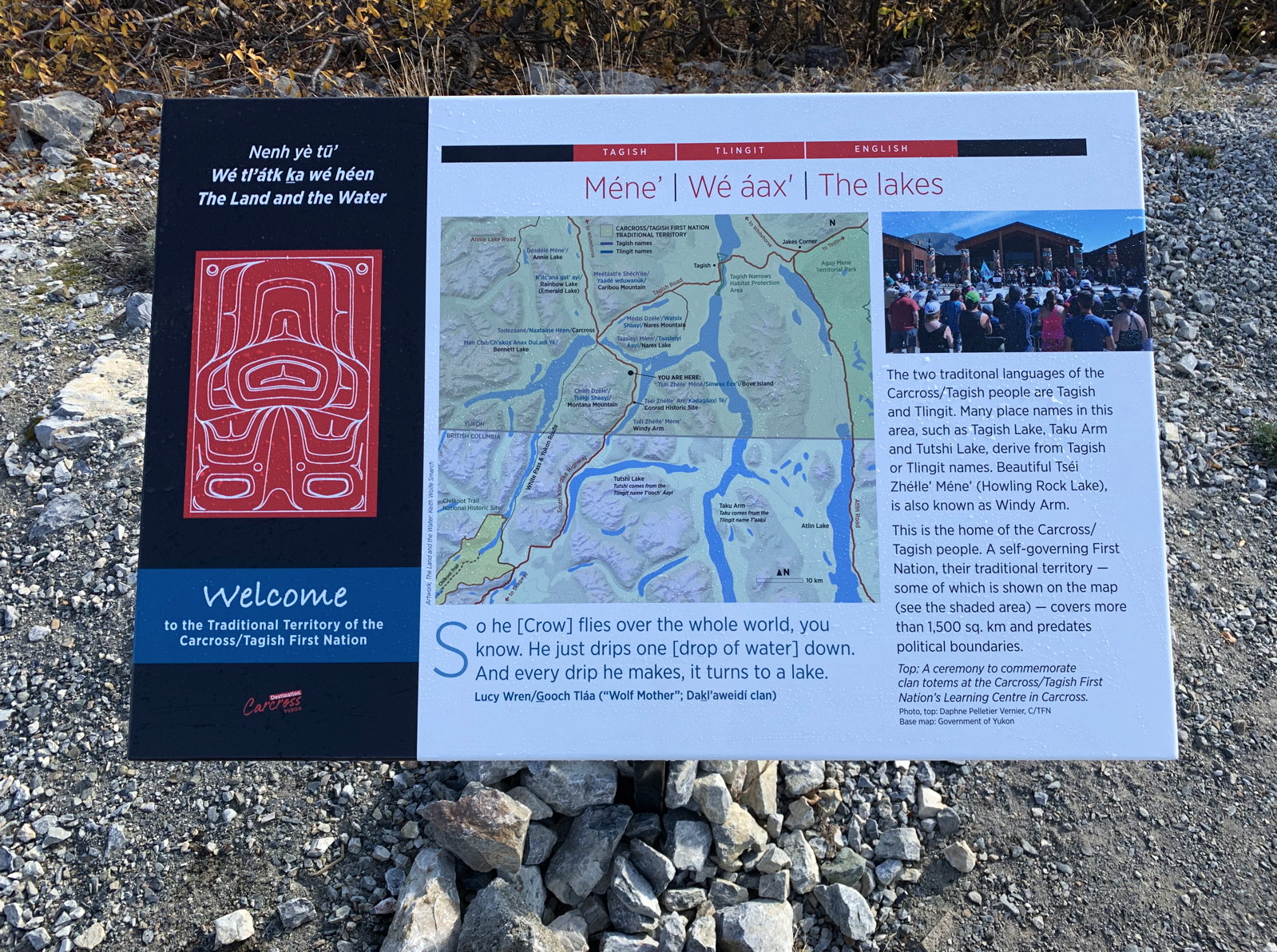 Infotafel der lokalen Tagish People