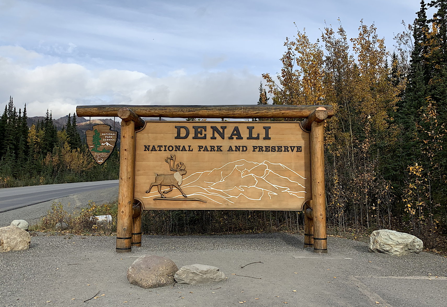 Schild beim Eingang zum Denali Nationalpark