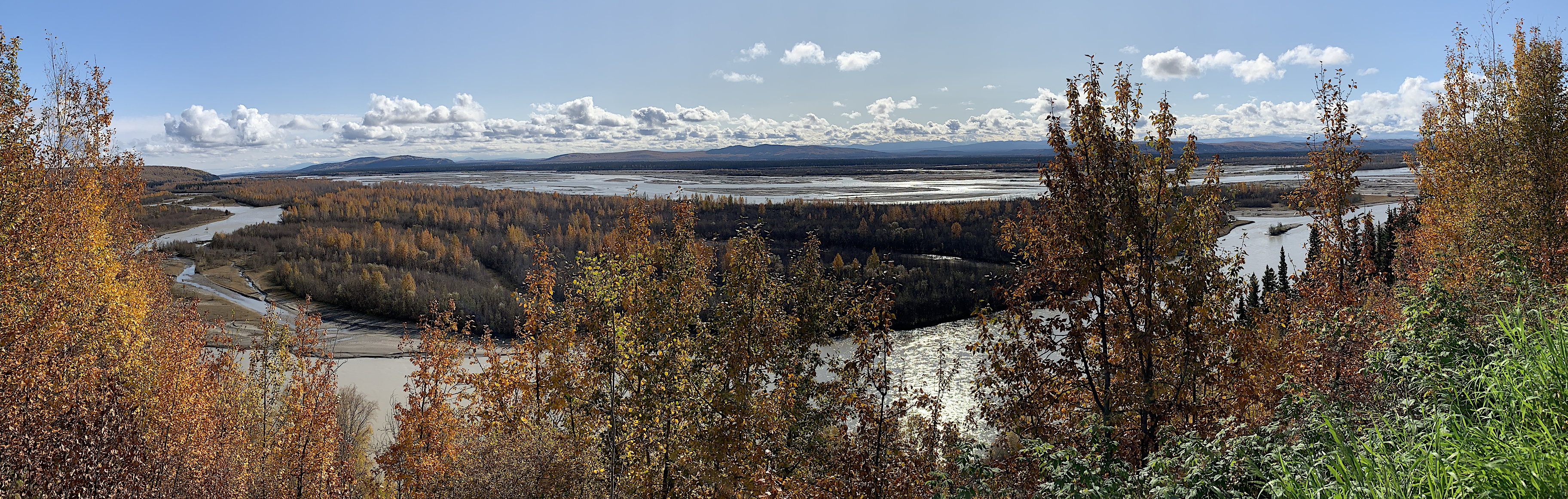 Panoramafoto über dem Tal des Tanana River