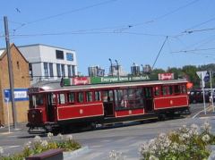 Tram beim Jachthafen von Auckland