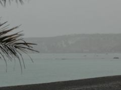 Schlechtes Wetter am Strand von Kaikoura