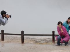 Am Champagne Pool, Photos im Dampf