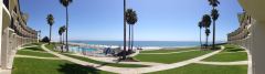 Kon Tiki Inn in Pismo Beach. Panoramabild aus dem Zimmer 111 aufgenommen