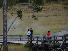 Fotografieren und Fotografieren lassen an den Terrace Springs im Yellowstone
