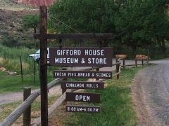 Schild des Gifford-House in Fruita, Capitol Reef Nationalpark