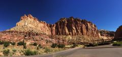 Am Ende des apshaltierten Scenic Drive im Capitol Reef Nationalpark. Von hier an Schotterpise!