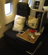 Sitzplatz in der Business in der Boing 767-300 der American nach Umbau