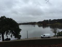 Ausblick (grau in grau) vom Arsenal Park in Baton Rouge