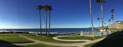 Panorama-Blick vom Hotelbalkon auf den Pazifik bei Pismo Beach