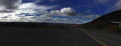 Panorama über den Top of the World Highway bei Poker Creek, Alaska (Grenze Kanada/USA)