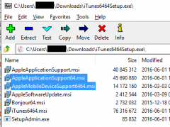 Opened iTunesSetup.exe with it's msi inside