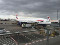 Die Boing 777 der BA des Fluges 49 von London nach Seattle