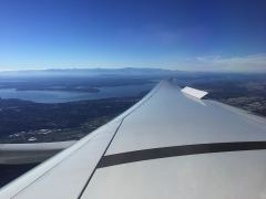 Anflug Seattle Tacoma, Blick über den Flügel