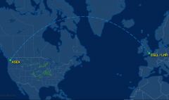Route von Flug BA 49 von London nach Seattle