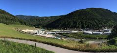 Überblick über das Semmering-Basistunnelportal bzw. die Baustelle in Gloggnitz