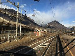 Blick aus dem Führerstand in Richtung Simplon, Ausfahrt Domodossola