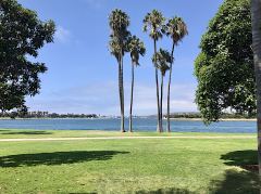 Aussicht auf den Yachthafen in der Mission von San Diego beim Hotel Dana