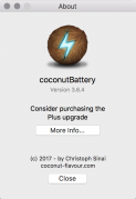 coconut Battery, Versionsanzeige
