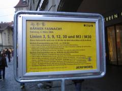 Bern Mobil-Plakat zum Unterbruch des Tram und Busverkehrs