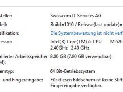 RAM-Übersicht in der Win7-Systemsteuerung