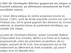Artikel des Figaro über die Parlamentswahl CH 2007